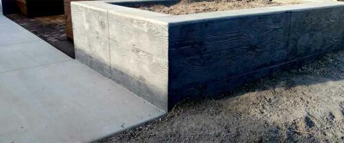 concrete flower beds and boxes